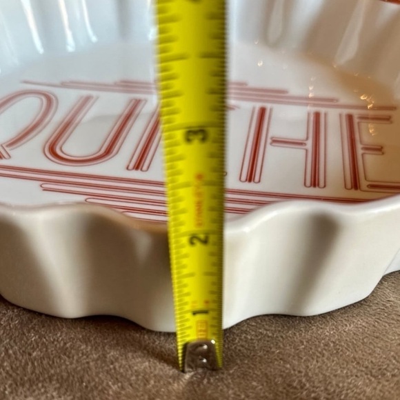 Saltera *Vintage* 1977 Himark Gourmet Kitchen Ceramic Quiche Dish, Red and White - Picture 10 of 10